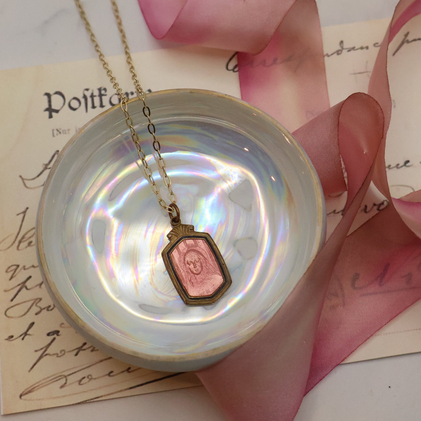 Large Enameled Saint Necklace
