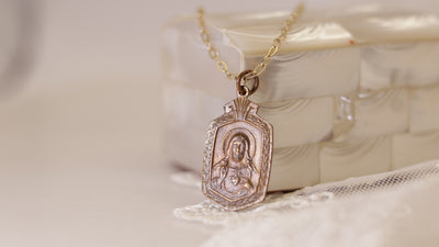Large Enameled Saint Necklace